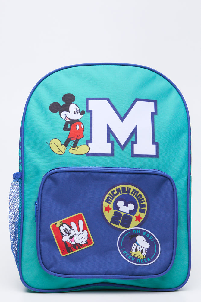 Green Mickey Mouse Front Pocket Backpack