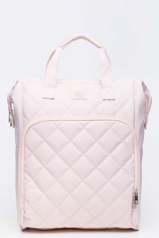 Quilted Nylon Backpack Stone