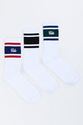 3 Pack Striped Anklet Socks