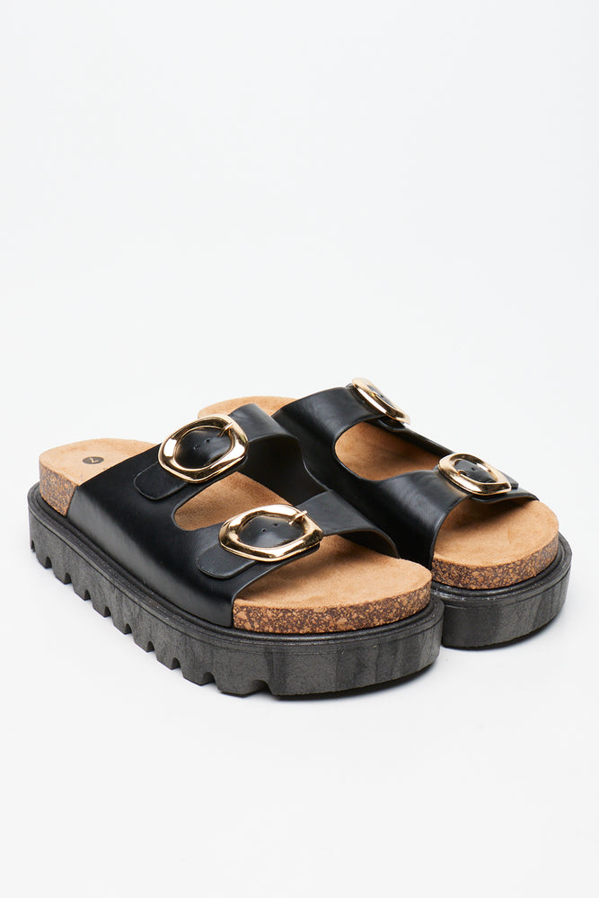 Platform Double Buckle Sandals