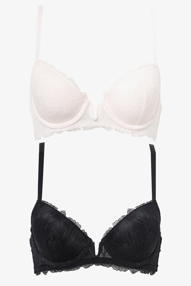 2 Pack Lace Balconette Bras