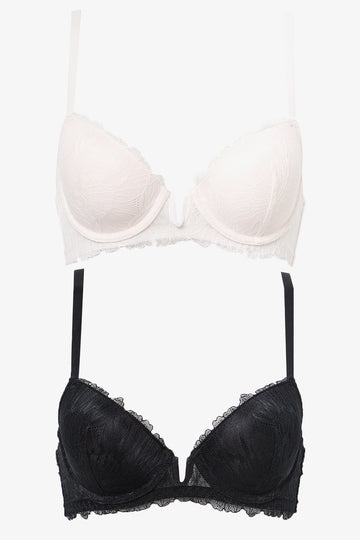 2 Pack Lace Balconette Bras