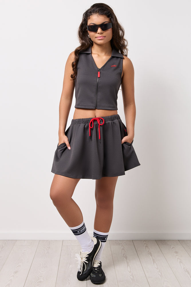 Charcoal Scuba Skort