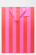 Pink Extra Large Striped Gift Bag