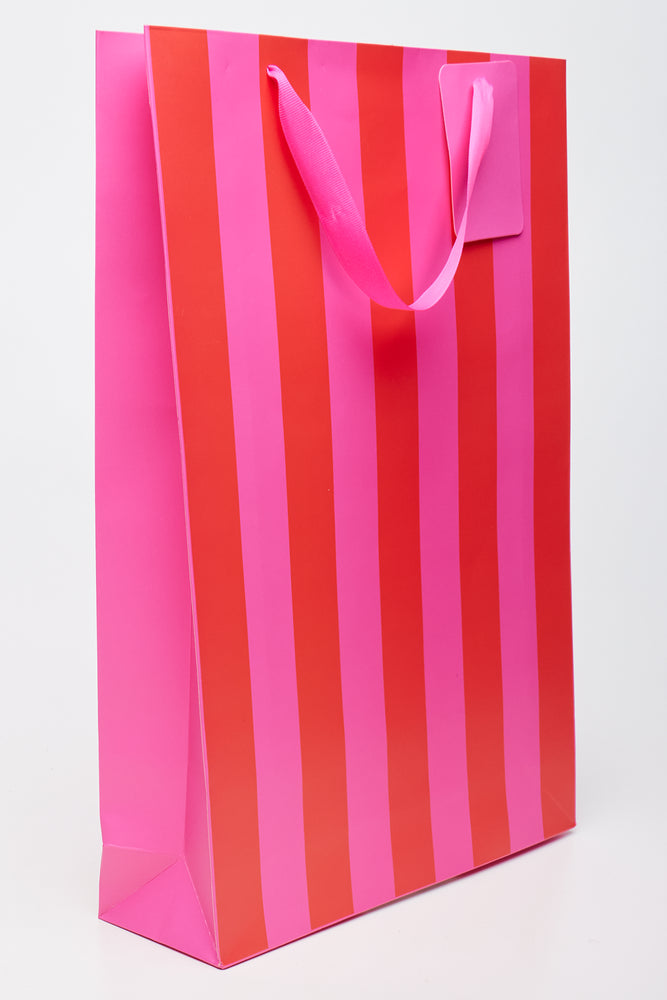 Pink Extra Large Striped Gift Bag (1)