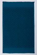 Blue Textured Fringe Guest Towel