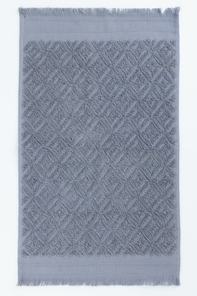 Grey Textured Fringe Guest Towel