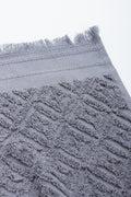 Grey Textured Fringe Guest Towel (1)