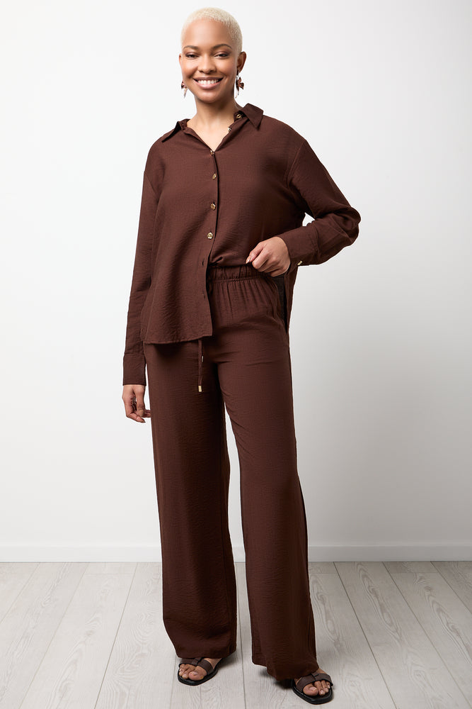 Brown Relaxed Viscose Pants