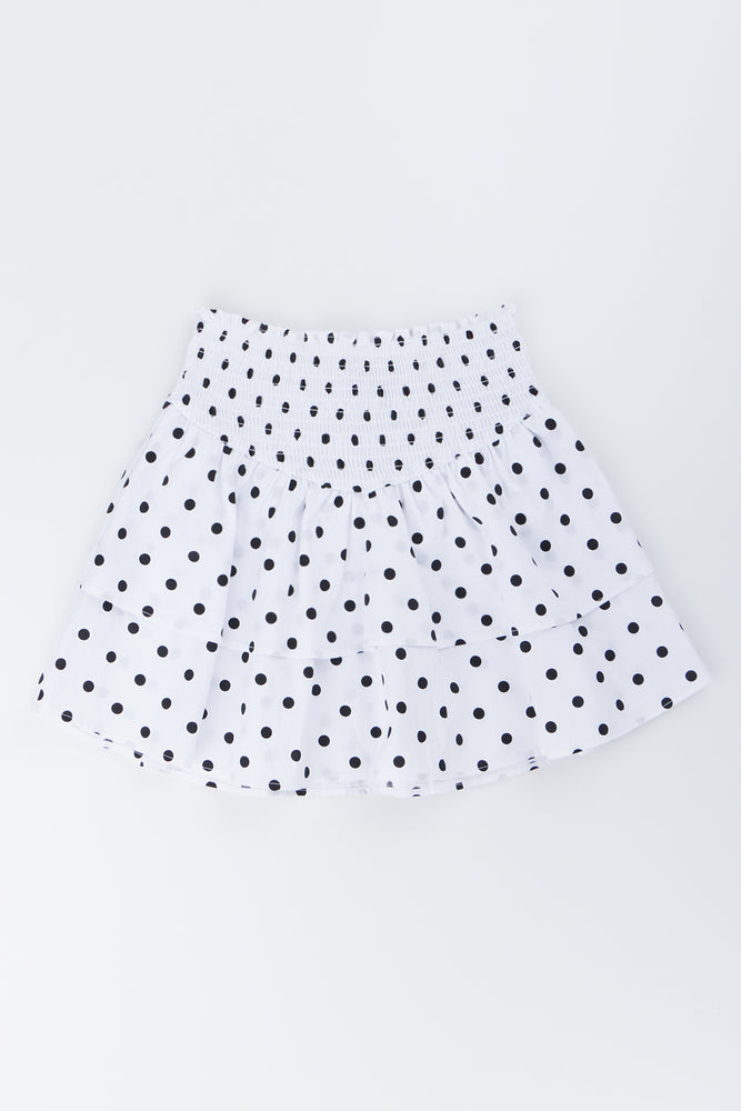 White & Black Polka Dot Ra-Ra Skirt