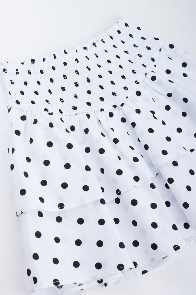 White & Black Polka Dot Ra-Ra Skirt (1)