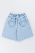 Heart Embroidered Denim Shorts (2)