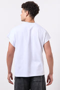 Grey Melange Graphic Sleeveless T-Shirt (2)