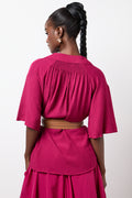 Short Sleeve Crinkle Texture Button Shirt (2)