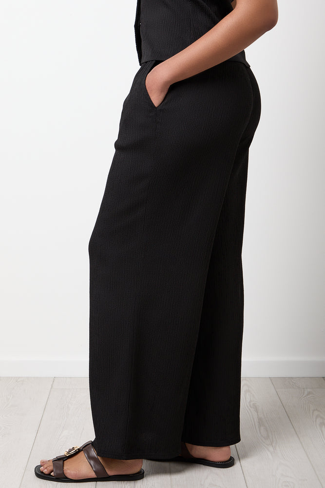 Black Crinkle Knit Pants (1)