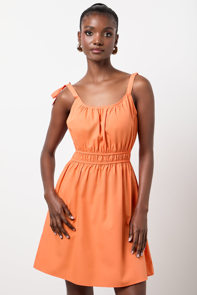 Orange Strappy Elasticated Waist Dress
