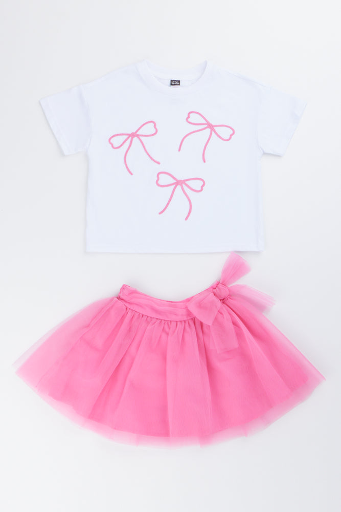 Pink Bow Tutu Set