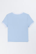 Blue Lace Number Print T-Shirt (2)