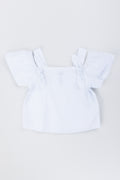 White Cold Shoulder Woven Top