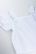 White Cold Shoulder Woven Top (1)