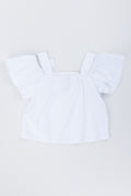 White Cold Shoulder Woven Top (2)