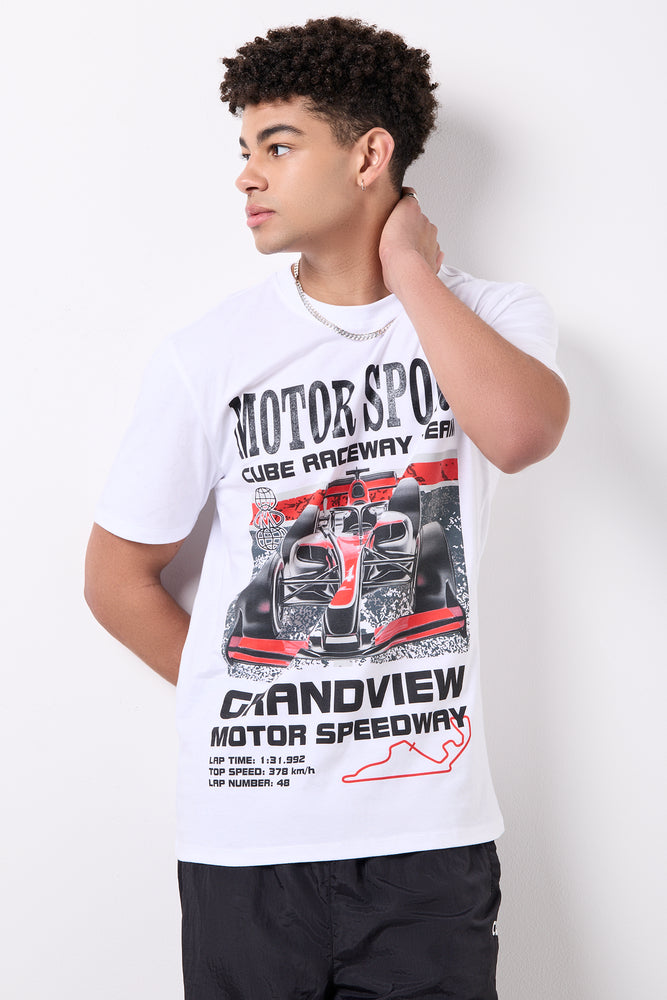 White Graphic Print T-Shirt
