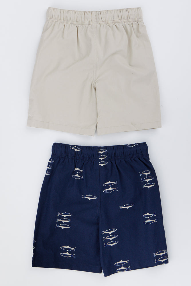 2 Pack Navy & Stone Shorts (2)