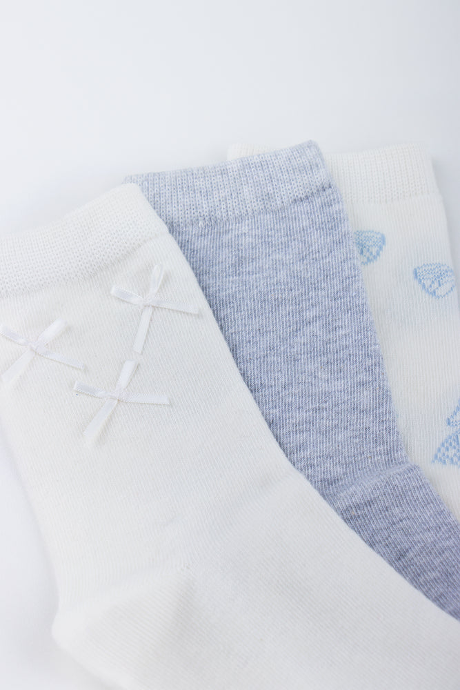 3 Pack Crew Bow Socks (1)
