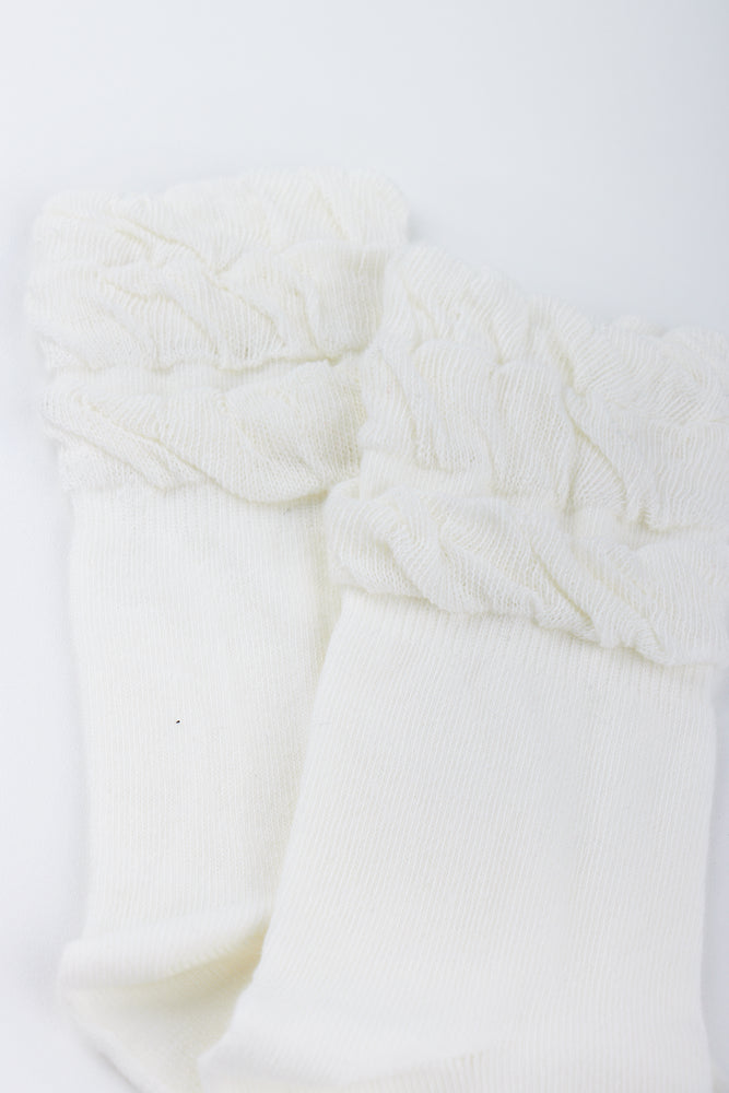 White Frill Detail Ankle Socks (1)