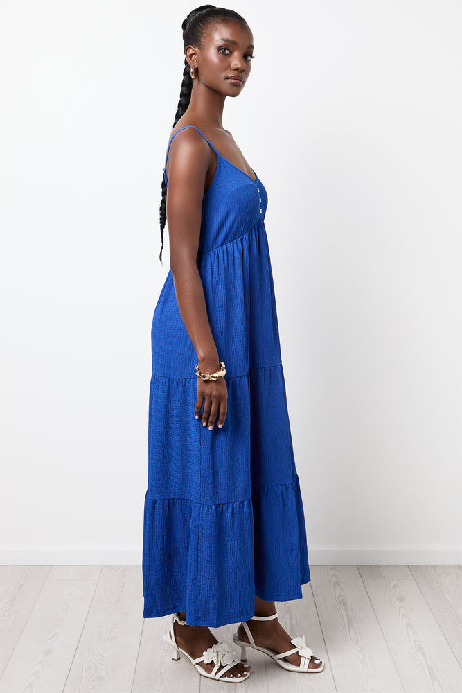 Blue Textured Maxi Dress (1)