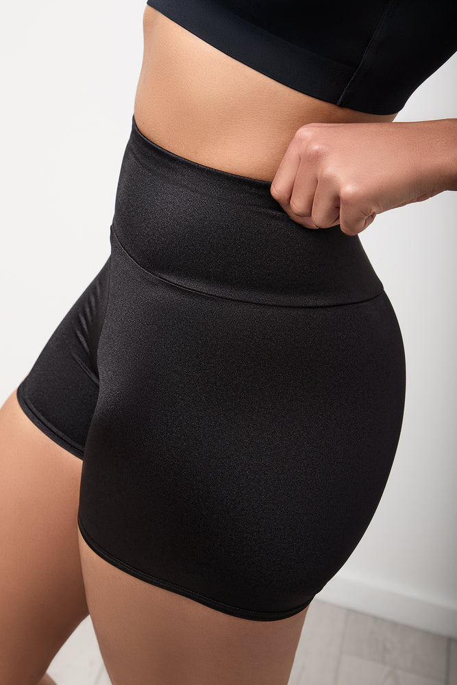 Black High Waisted Netball Shorts (3)