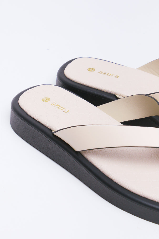 Cream Flatform Thong Sandals (3)