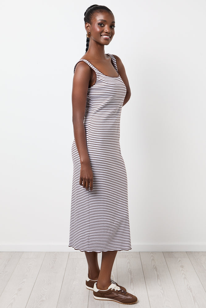 Striped Ribbed Midi Dress (1)