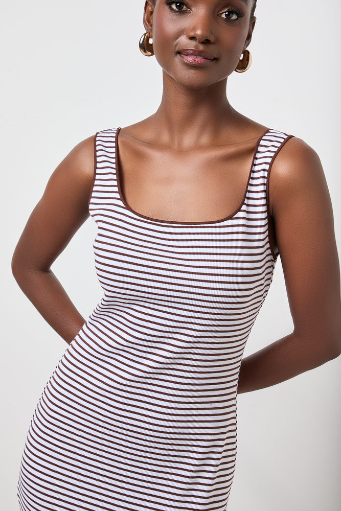 Striped Ribbed Midi Dress (3)