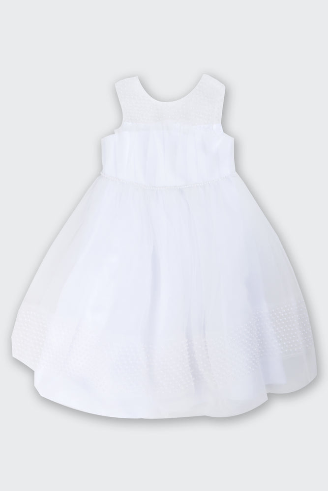 White Mesh Occasion Dress