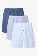 3 Pack Stripe Boxers Blue