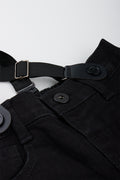 Black Denim Suspenders Shorts (1)