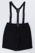 Black Denim Suspenders Shorts (2)