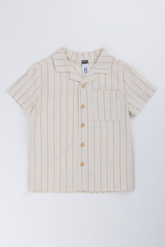 Stone Striped Resort Collar Shirt