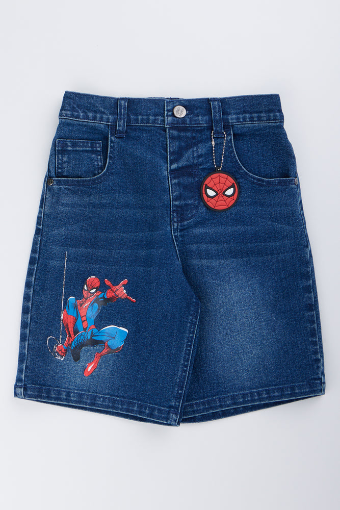 Spider-Man Dark Wash Denim Shorts