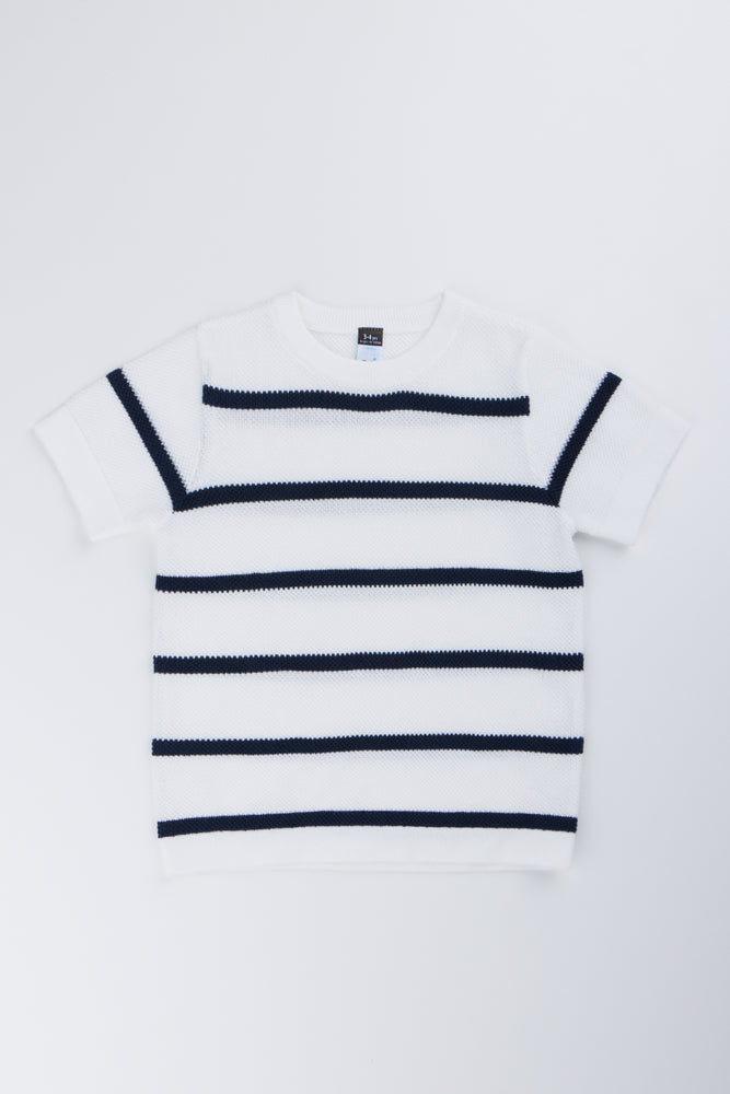 Striped Crew Neck Knit Top
