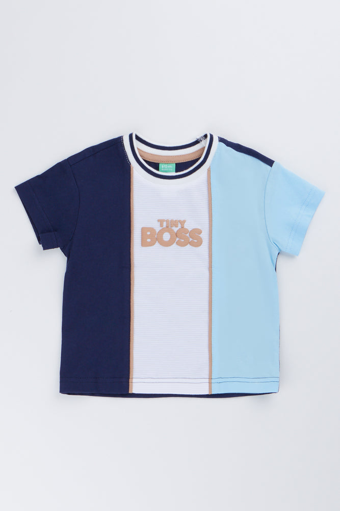 Boys Colourblocked Tiny Boss T-Shirt
