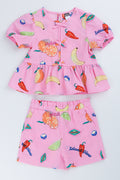Pink Tropical Print Set