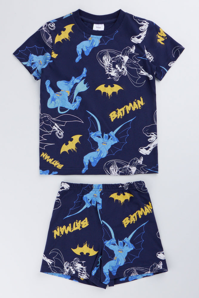 Navy Batman Short Sleeve Pyjama Set