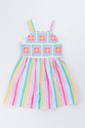 Striped Crochet Detail Summer Dress