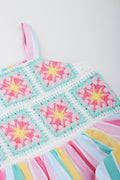 Striped Crochet Detail Summer Dress (1)