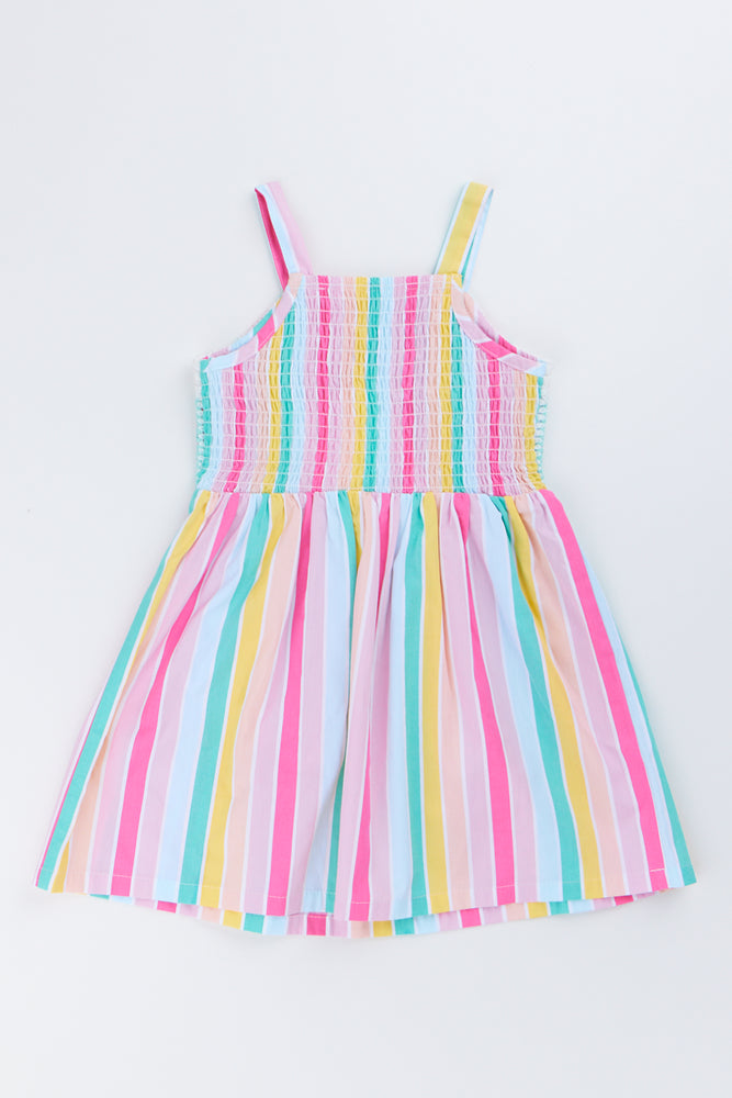 Striped Crochet Detail Summer Dress (2)