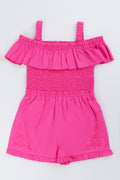 Pink Frilled Off Shoulder Jumpsuit