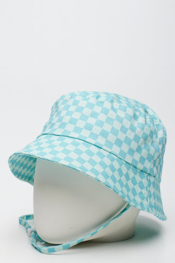 Mint Checkered Bucket Hat