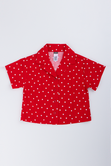 Red Polka Dot Resort Shirt
